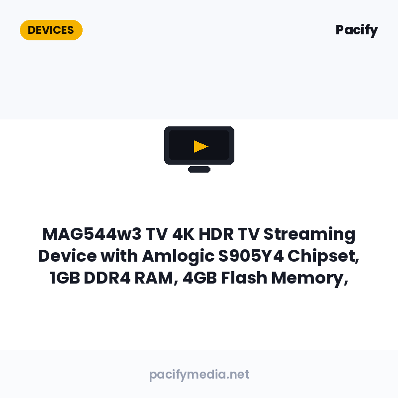 MAG544w3 TV 4K HDR TV Streaming Device with Amlogic S905Y4 Chipset, 1GB DDR4 RAM, 4GB Flash Memory, Dolby Digital Plus, Linux 4.9, Dual-Band WiFi, USB 2.0, HDMI Cable and Remote