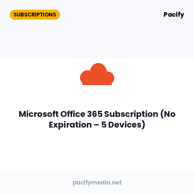 Microsoft Office 365 Subscription (No Expiration – 5 Devices)
